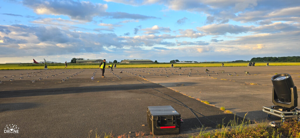 robe drone light show kemble airport