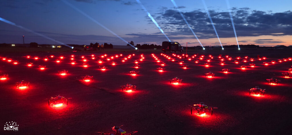 robe drone light show kemble airport droneswarm