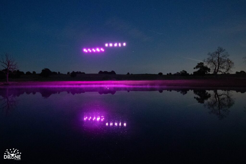 Wedding drone show lift off