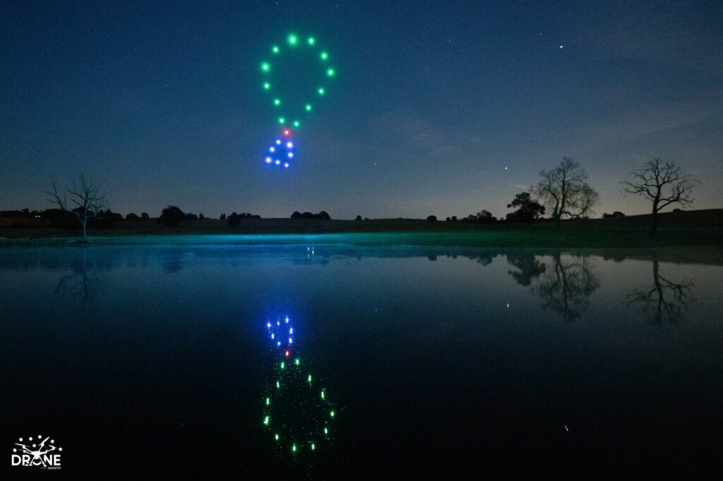 Wedding drone show hot air balloons