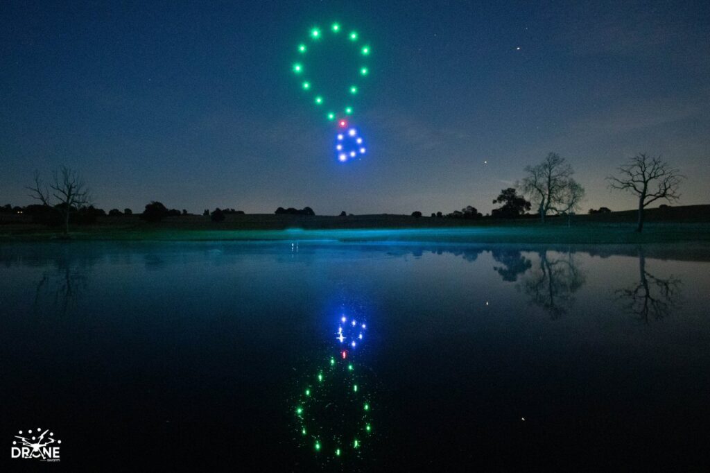 Wedding drone show hot air balloon