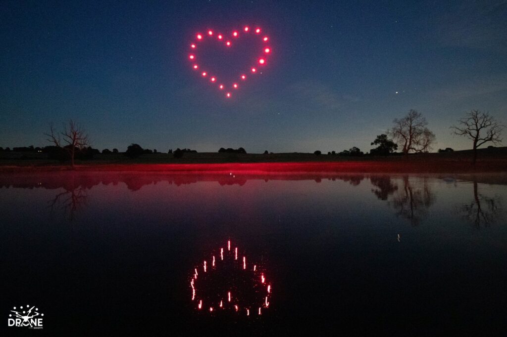 Wedding drone show heart shape